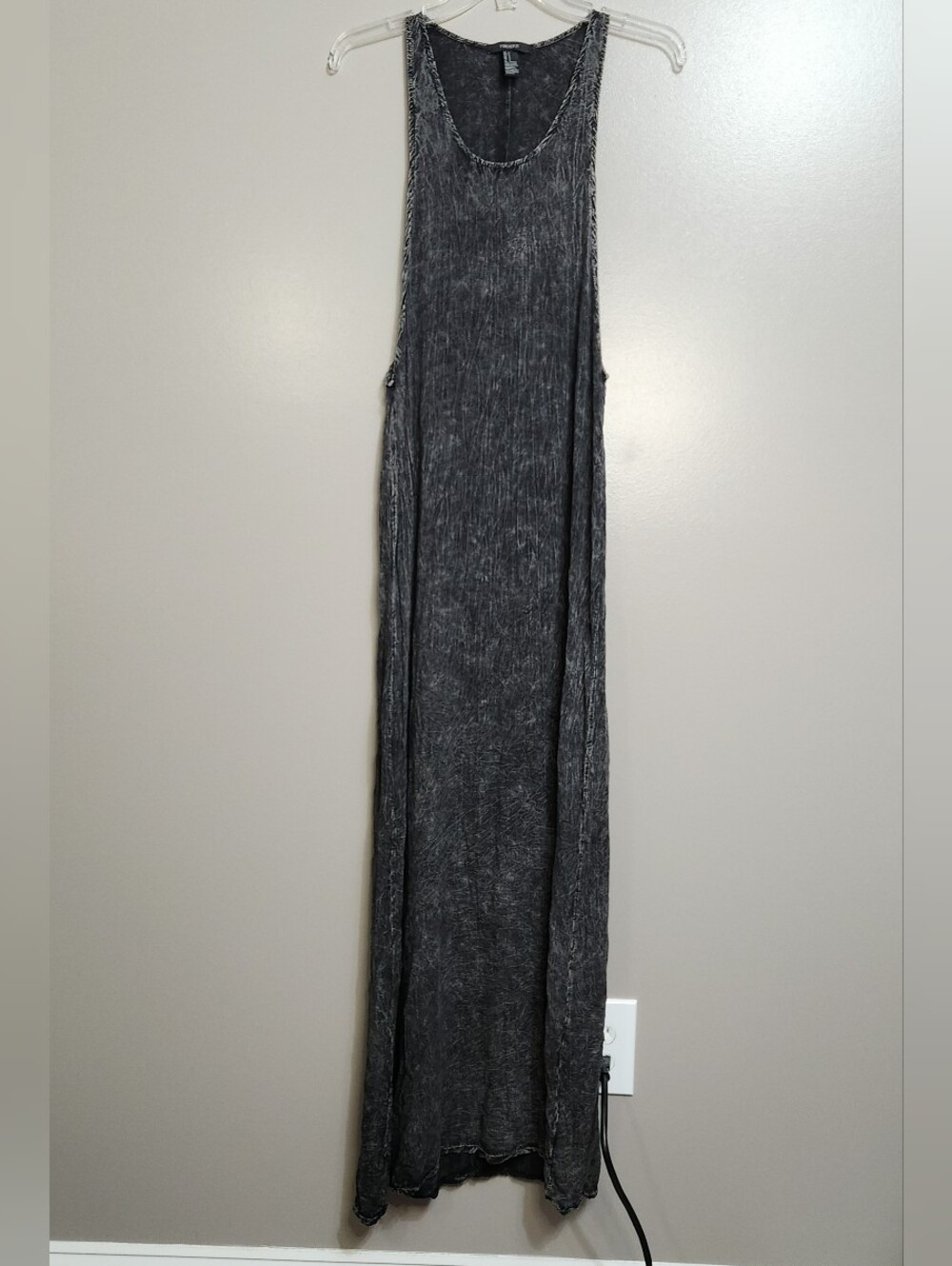 Forever 21 Charcoal Washed Maxi Tank Dress Size Small